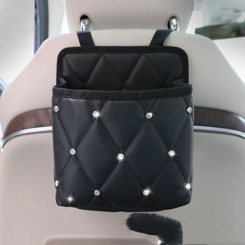 Car seat storage organizer with multiple pockets for easy in-car tidying
