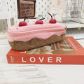 Cherry Cake plush velvet pencil bag in Korean style for pens and stationery