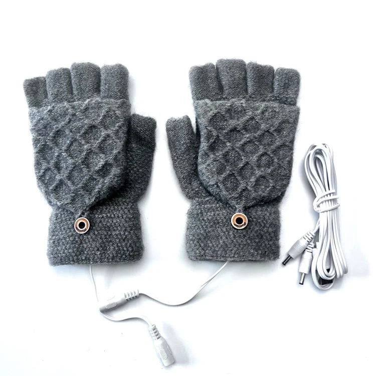 USB 5V heated gloves in various colors with foldable finger covers