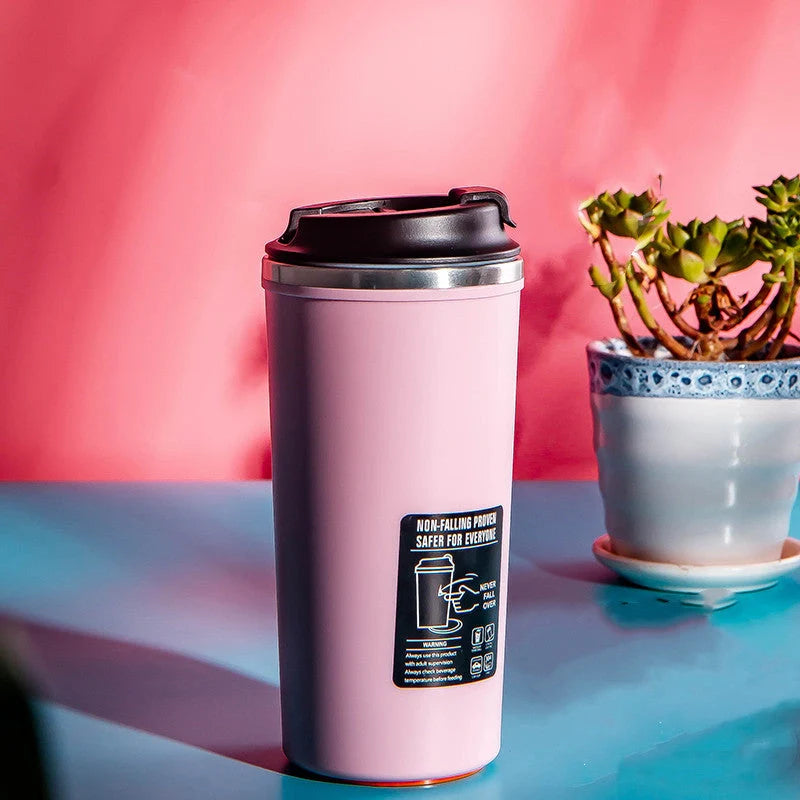 Durable stainless steel water bottle with 520ml capacity, perfect for hydration on the go