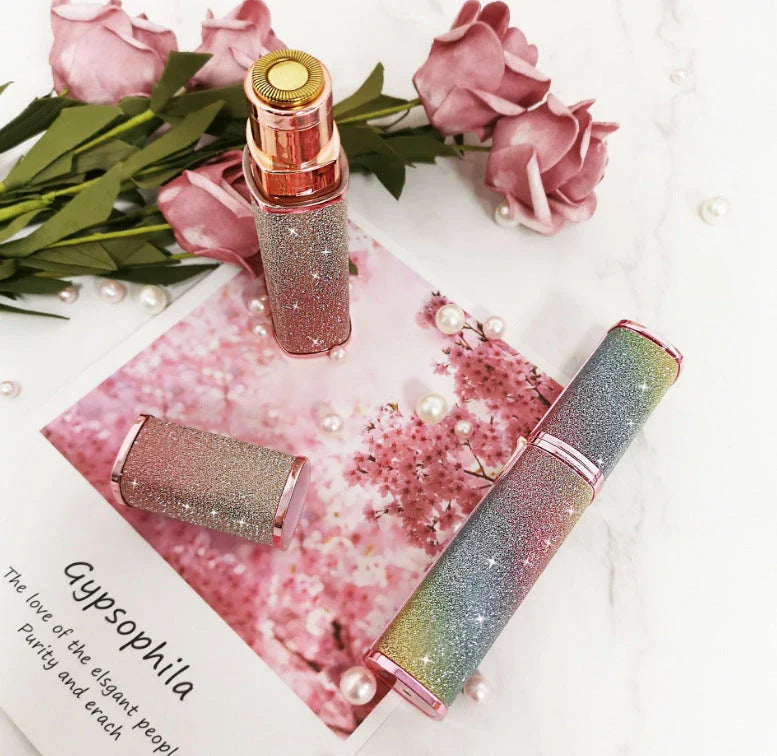 Lipstick-shaped electric eyebrow shaver with gold plated head