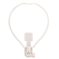 Black wearable neck phone holder showing adjustable angle and flexible ring for comfort.