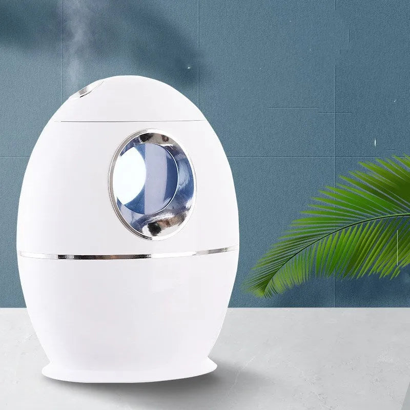 White columnar household air disinfection humidifier with USB cable and anion function.