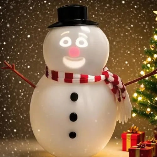 Talking animated blinking snowman puzzle toy ornament 20cm size injection moulded American style Christmas decoration