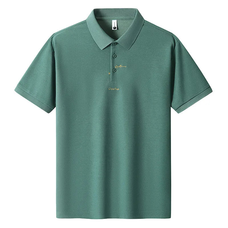 Men's loose fit cotton T-shirt with a casual letter print, shown in multiple colour options.