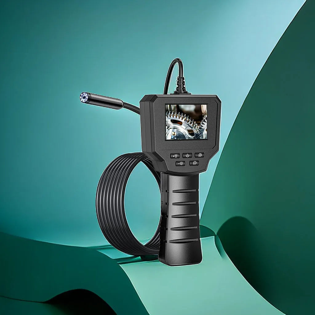 Automotive endoscope with 8mm waterproof probe and hard wire cable for car inspection