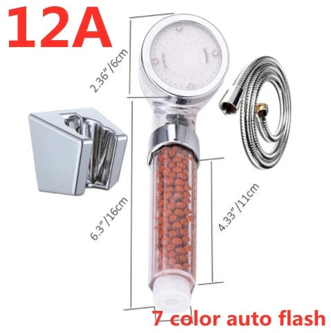 Colour-changing LED shower head with temperature sensor and high-pressure design
