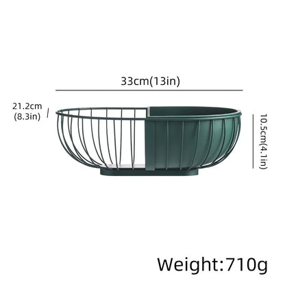 Nordic style metal fruit basket with detachable plate for kitchen organisation