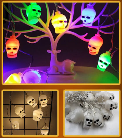 Halloween LED Pumpkin String Lights with colourful LED heads for festive decoration