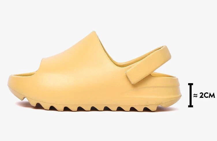 Children's summer non-slip sandals in dark green and black with Velcro straps