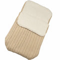 Envelope-style baby stroller sleeping bag in a choice of colours, shown with cotton wool filling and lamb cashmere lining.