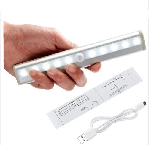 LED cabinet light with infrared sensor for automatic energy-saving illumination