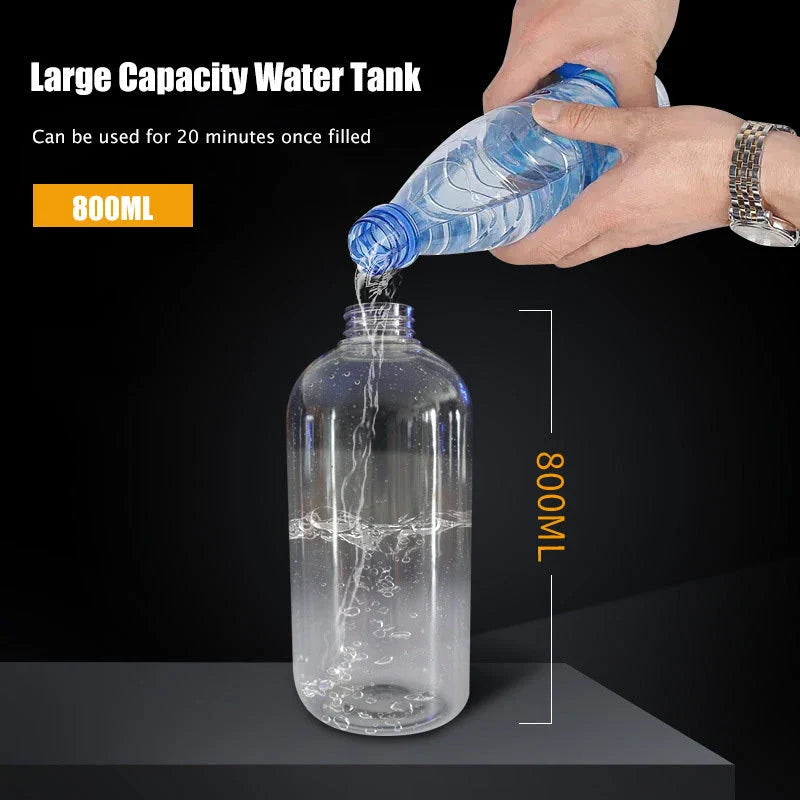 Handheld wireless atomizing fogger with blue light for disinfection