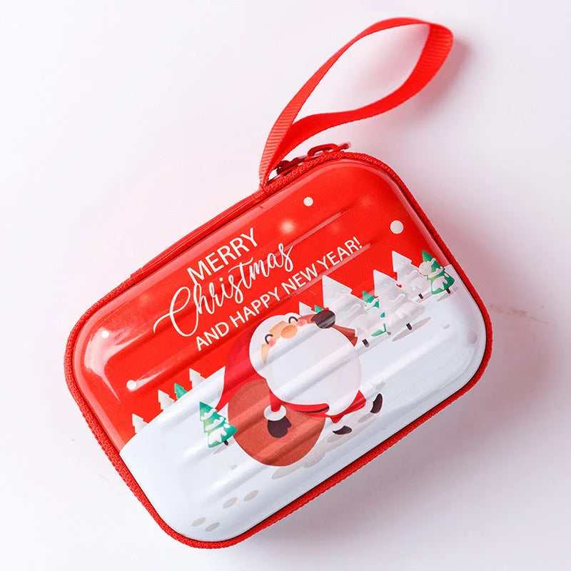 Tinplate coin purse with anime cartoon design and zipper opening