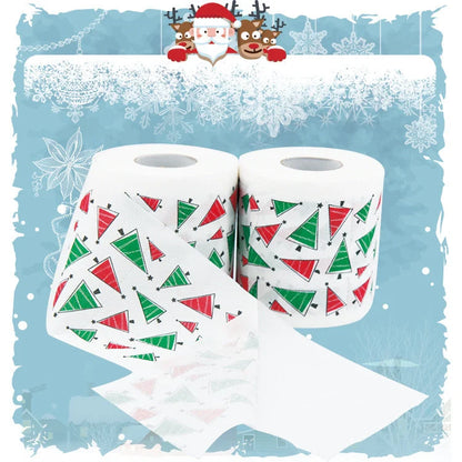 Festive Christmas toilet roll paper with Santa Claus design