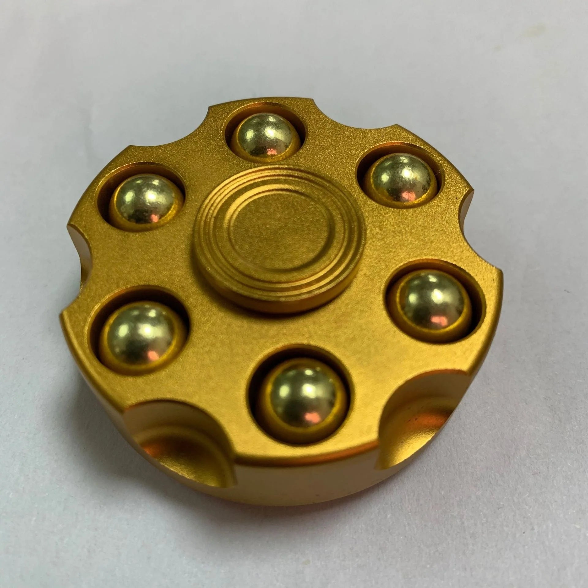 Brass gun revolver bullet fidget toy spinner with detachable rotating parts