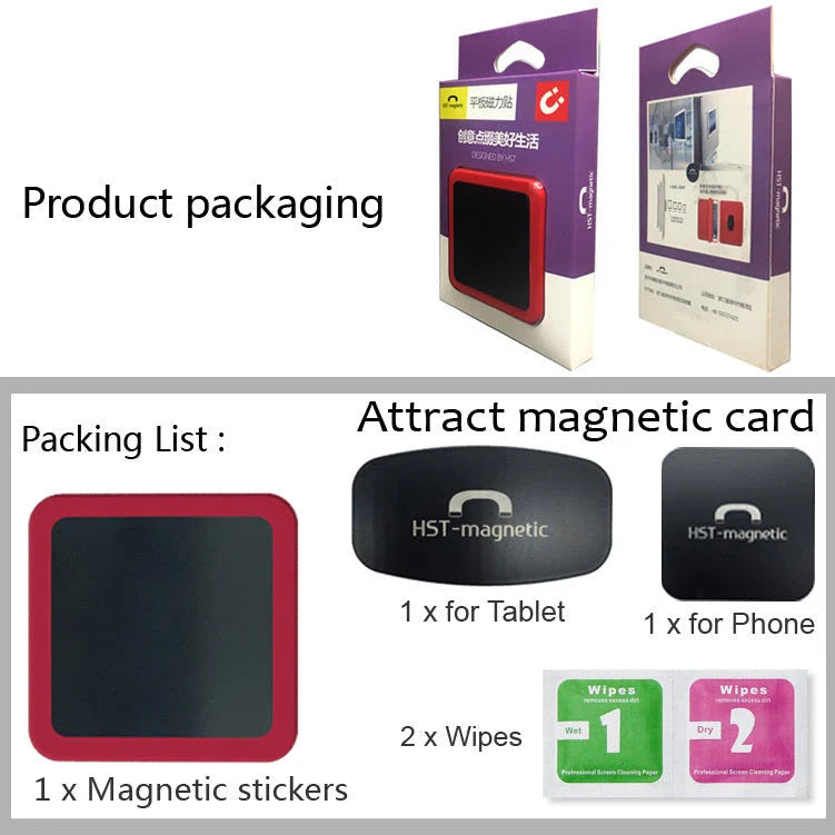Magnetic Stickers for iPadProAir Tablet and Mobile Wall Fixing Bracket in various colours
