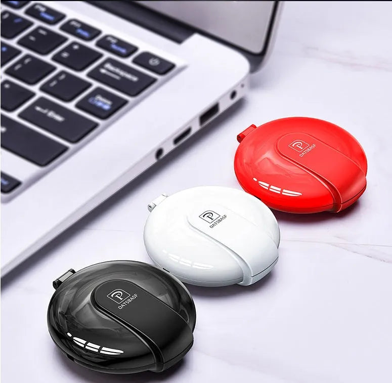 Black 3-in-1 magnetic retractable car phone charger and holder with 1 metre cable