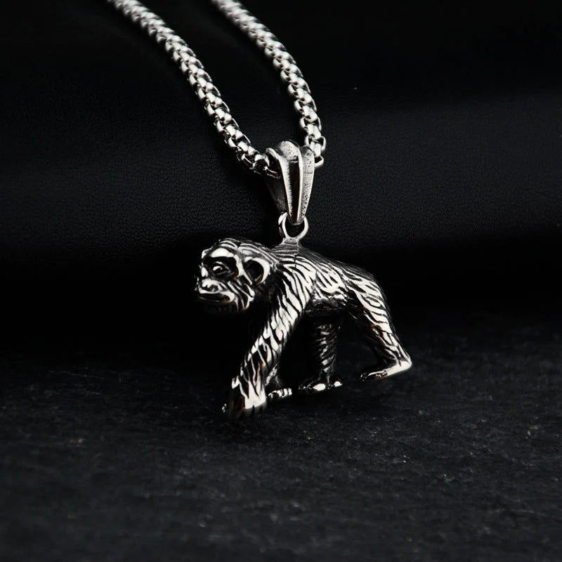 Geometric titanium steel pendant necklace with adjustable chain for men and women