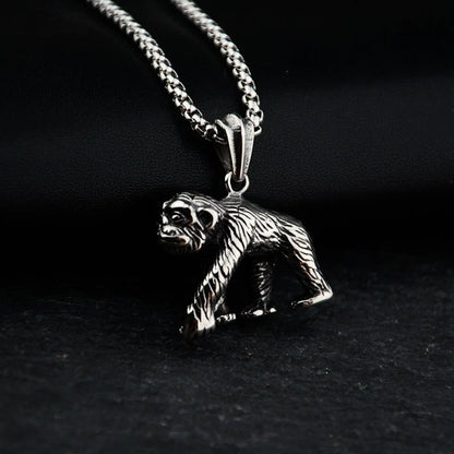 Geometric titanium steel pendant necklace with adjustable chain for men and women