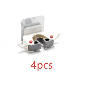 Adhesive Wall-Mounted Mop and Broom Holder with Double-Hook Design for Organizing Cleaning Tools