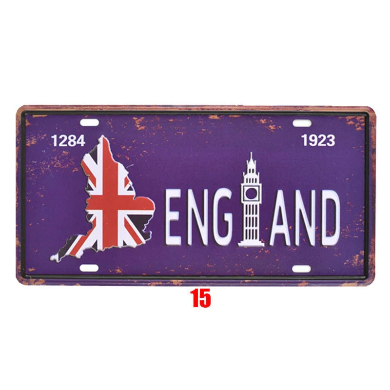 Vintage tin national poster with retro style and durable metal construction