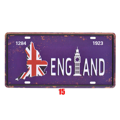 Vintage tin national poster with retro style and durable metal construction