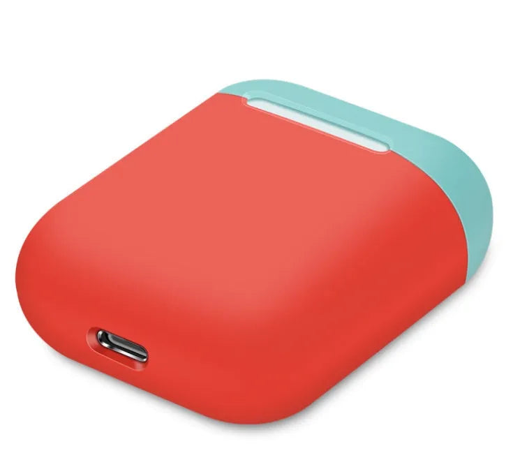 Silicone protective case cover for Apple AirPods charging box in multiple colour options.