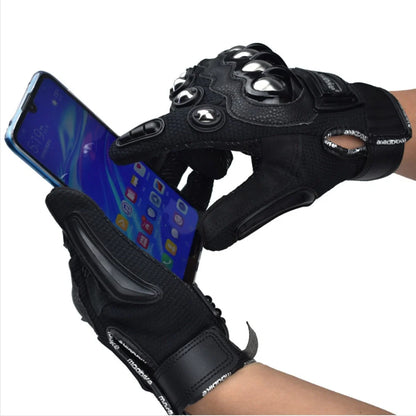 Alloy protective off-road motorcycle gloves with anti-skid palm design