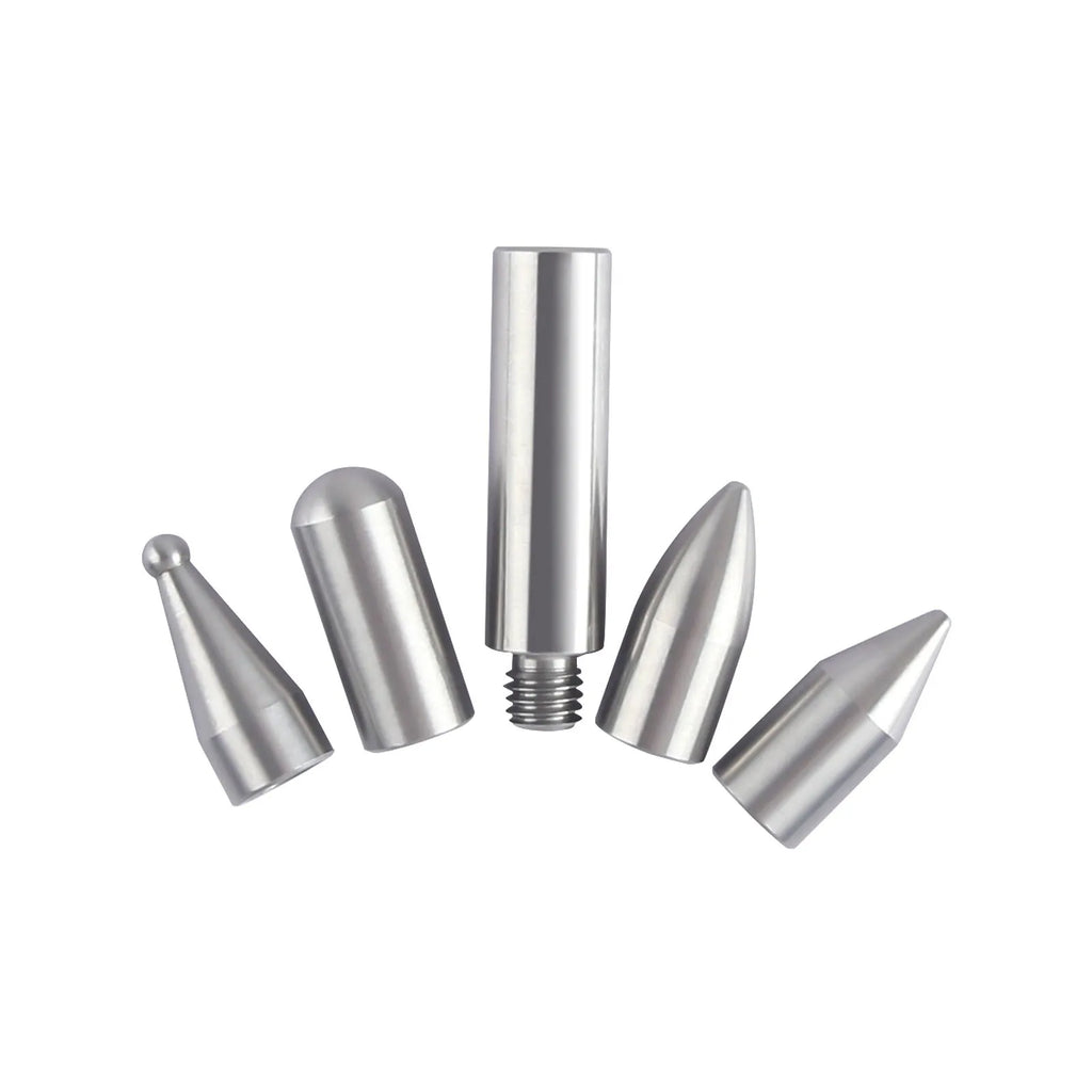 Three-piece alloy steel car dent repair tool set with a hook crowbar on a workshop bench.