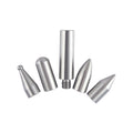 Three-piece alloy steel car dent repair tool set with a hook crowbar on a workshop bench.