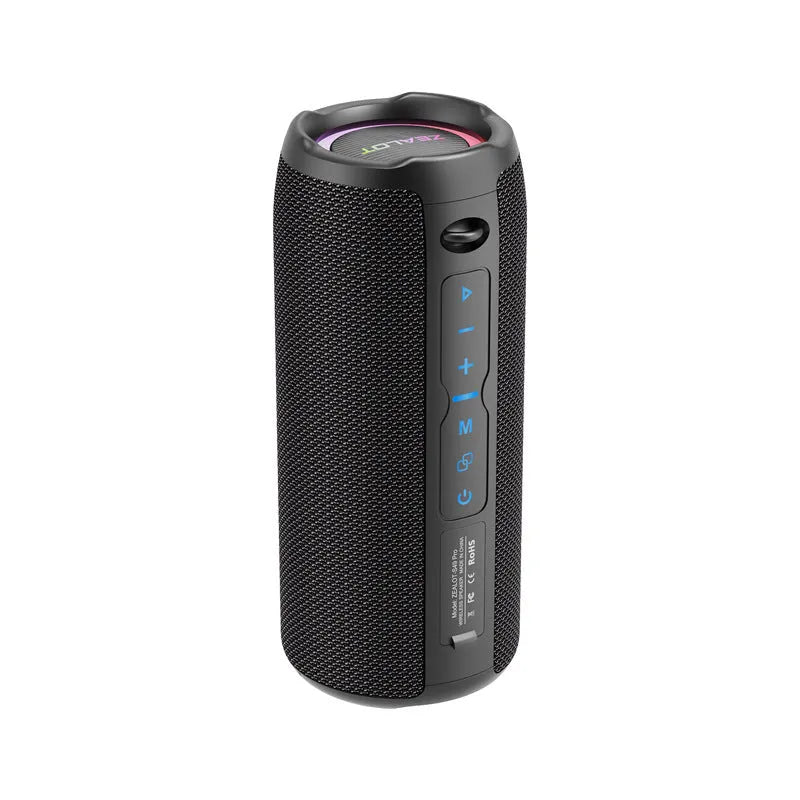 Outdoor Waterproof Vehicle-mounted S49Pro Wireless Bluetooth Speaker with 20W Bass, 3600mAh Battery, 6-7 Hour Playback, 57mm Dual Speakers, ABS Waterproof Cloth Wrapper, Black, USB Powered