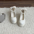 Sweet French style women's Mary Jane pumps with a chunky 6cm heel in black or beige.