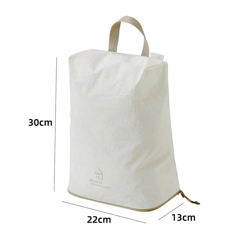 Taslon travel storage bag set with compression big bag, medium bag, shoe bag, and underwear bag for luggage organisation.