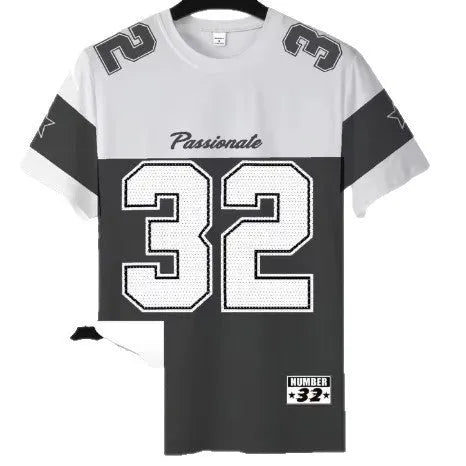 Men's casual digital printed round neck short sleeve T-shirt in polyester bird eye cloth, summer leisure top