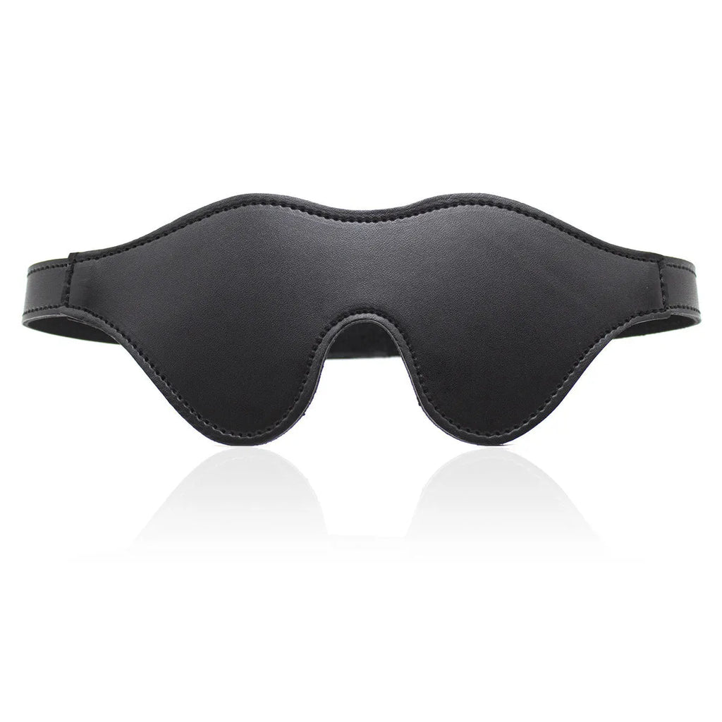 Women's leather eye mask with metal studs and adjustable Velcro strap in five colour options