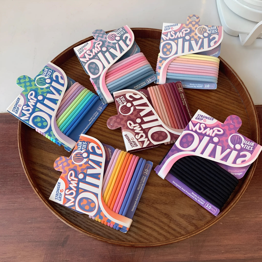Assorted candy colour braided elastic hair bands showing textured design and flexibility