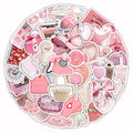 Pink girl heart pattern decorative stickers with realistic 3D effect for craft projects