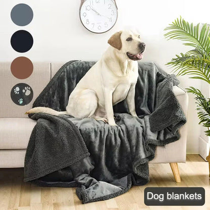 Cozy and comfortable pet blanket for dog kennels, made with flannel, wool, and sherpa for maximum warmth and style