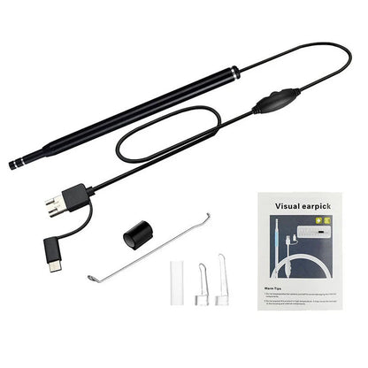 High-definition ear spoon endoscope with adjustable LED lights for clear ear cleaning