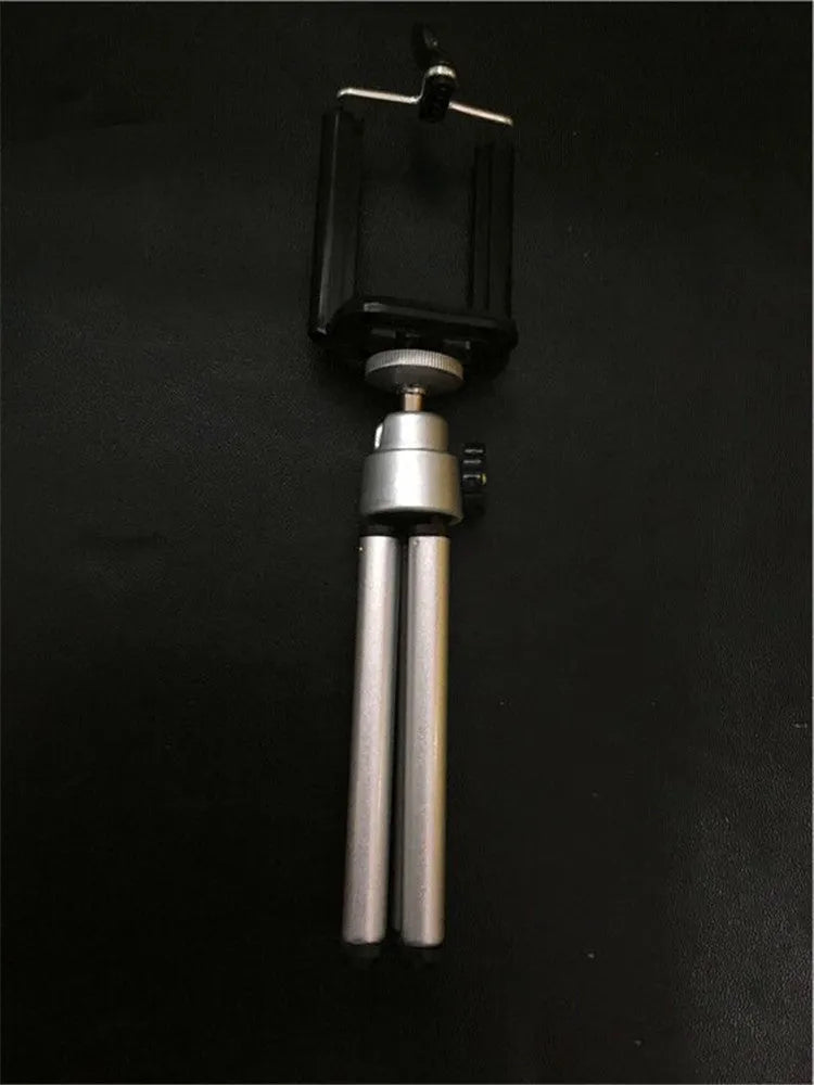 Desktop phone holder with two-section adjustable bracket and weighted base in black colour