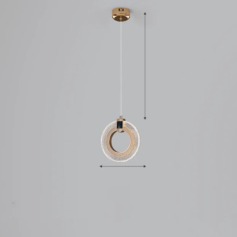 Zinc alloy LED small chandelier with acrylic lamp body, 20cm diameter, Lucky Bag model, fish line design
