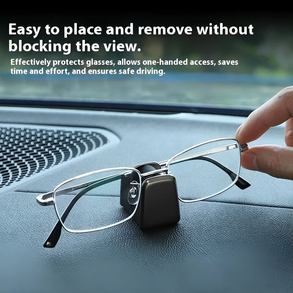 Car dashboard sunglasses holder clip in zinc alloy with leather elements measuring 3.7cm