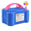 Blue plastic double-hole electric balloon inflator with US plug for party decorations