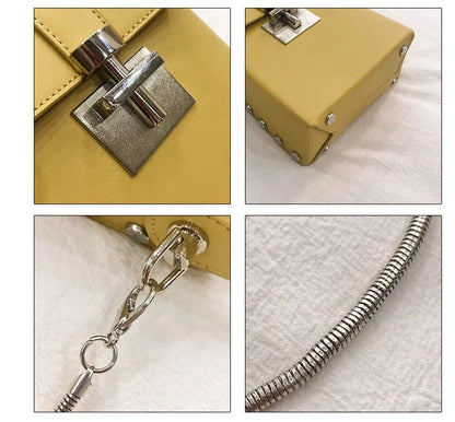 Horizontal square wild shoulder chain bag in various colors