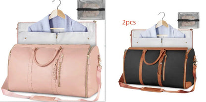 Spacious Travel Duffle Bag: Versatile Women's Handbag with Foldable Suit Compartment and Waterproof Design