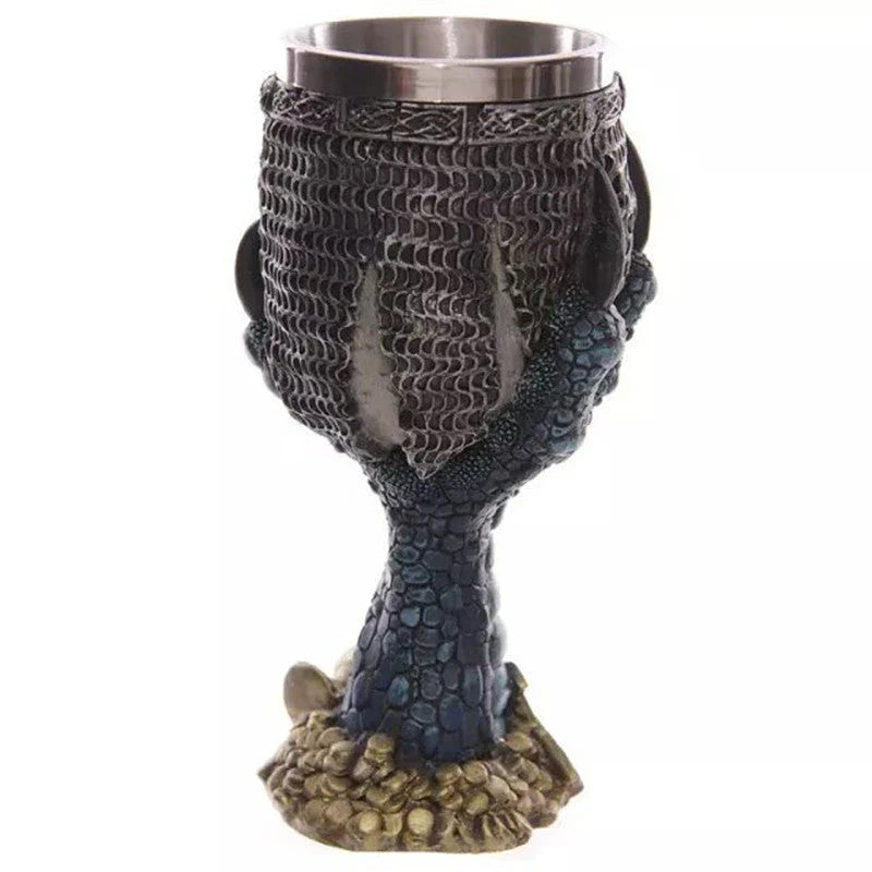 Spooky Skull Goblet - Unique 3D skull-designed resin and stainless steel drinking vessel for Halloween and everyday use