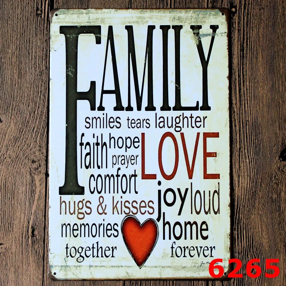 Retro tin decorative painting for living room wall decor