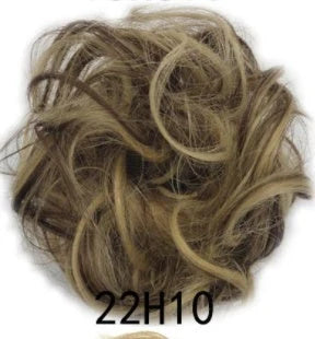 Synthetic wavy curly messy hair bun for women, 12cm diameter, high-temperature wire