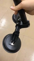 Black ABS plastic and rubber car window sucker base for mounting flagpoles to vehicle glass